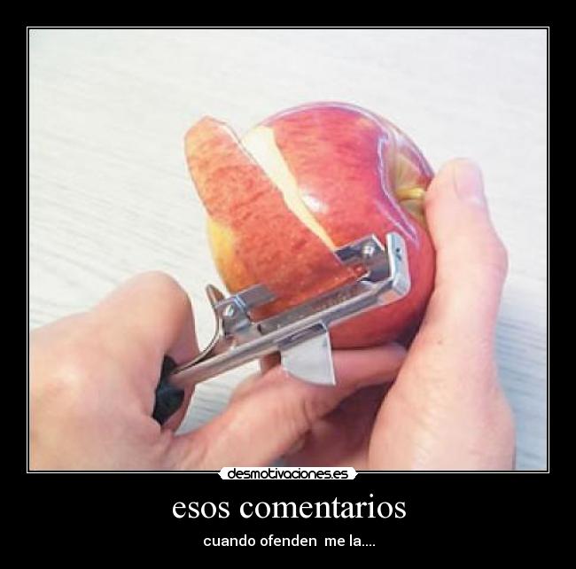 esos comentarios - cuando ofenden  me la....