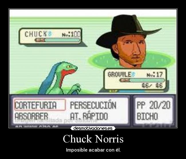 Chuck Norris - Imposible acabar con él.