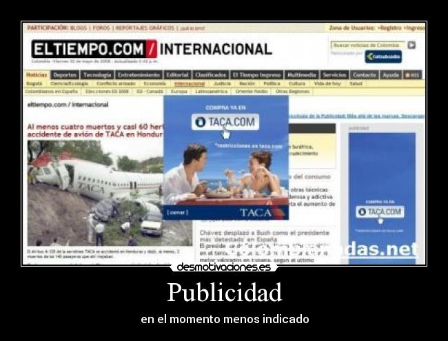 Publicidad - en el momento menos indicado