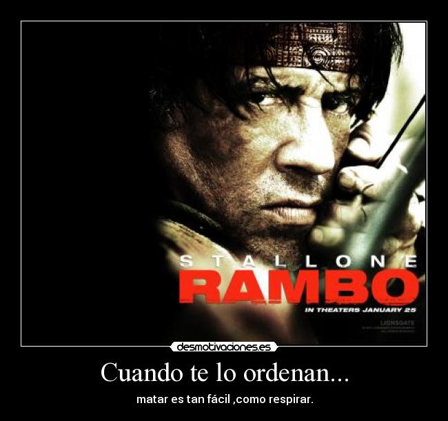 carteles rambo frases miticas desmotivaciones