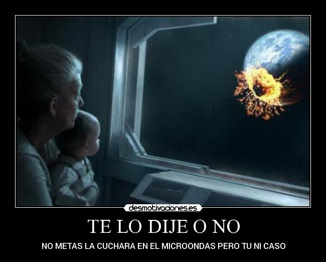 TE LO DIJE O NO - NO METAS LA CUCHARA EN EL MICROONDAS PERO TU NI CASO