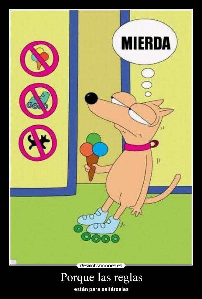 carteles lool perro helado reglas saltar desmotivaciones
