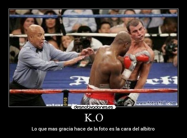 K.O - Lo que mas gracia hace de la foto es la cara del albitro