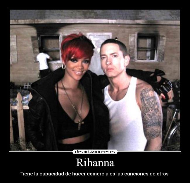 carteles rihanna eminem comercial desmotivaciones