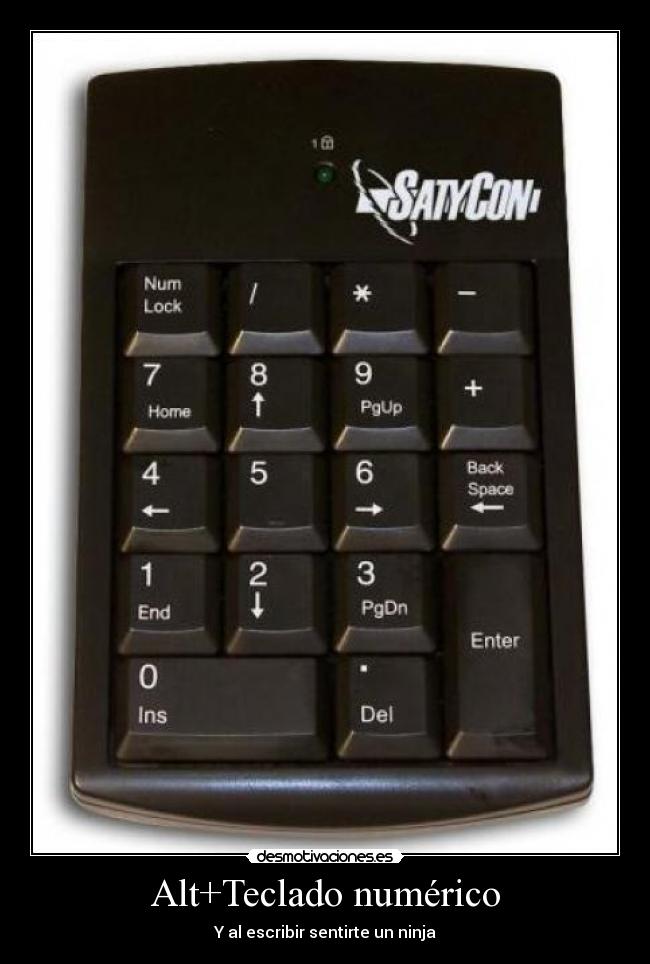 Alt+Teclado numérico -