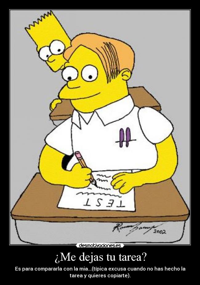 ¿Me dejas tu tarea? - 