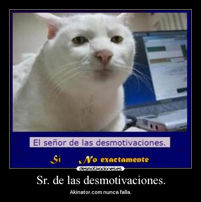 Sr. de las desmotivaciones. - Akinator.com nunca falla.
