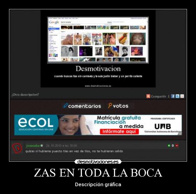 ZAS EN TODA LA BOCA - Descripción gráfica