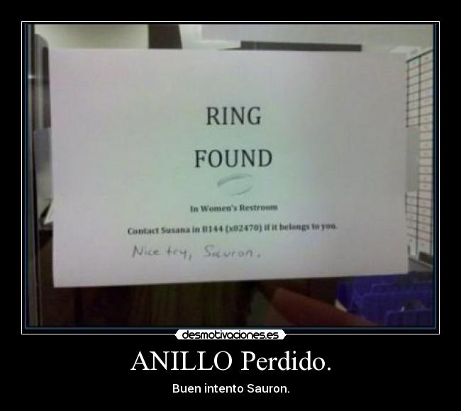 ANILLO Perdido. -