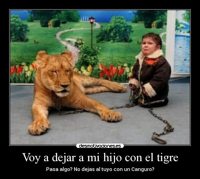 Voy a dejar a mi hijo con el tigre -