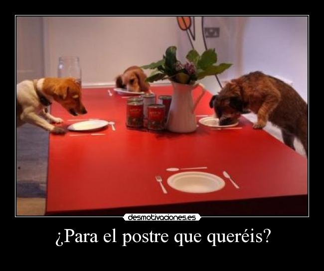 ¿Para el postre que queréis? -