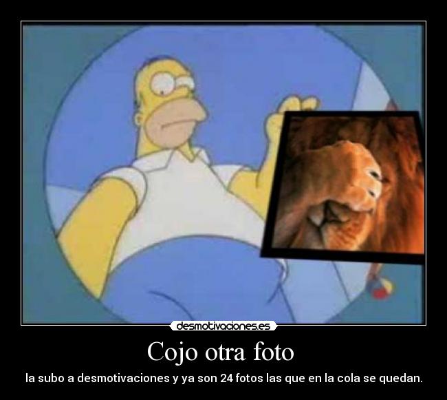 Cojo otra foto - la subo a desmotivaciones y ya son 24 fotos las que en la cola se quedan.
