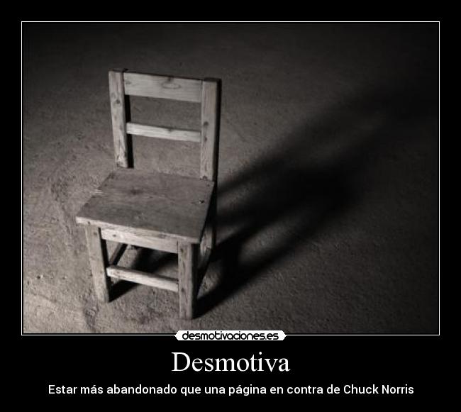 Desmotiva - Estar más abandonado que una página en contra de Chuck Norris