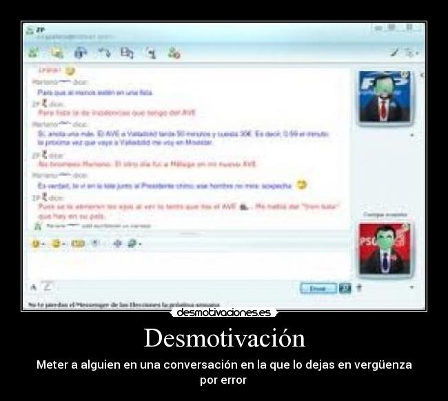 Desmotivación - Meter a alguien en una conversación en la que lo dejas en vergüenza por error 