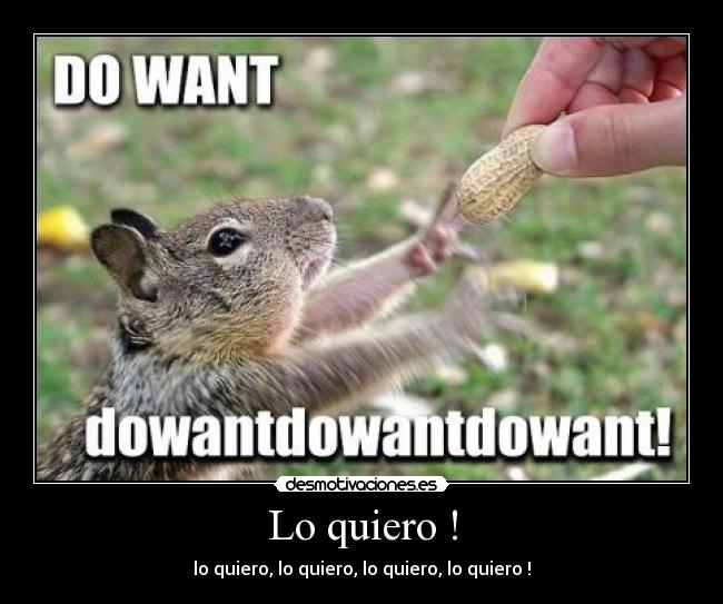 Lo quiero ! - lo quiero, lo quiero, lo quiero, lo quiero !