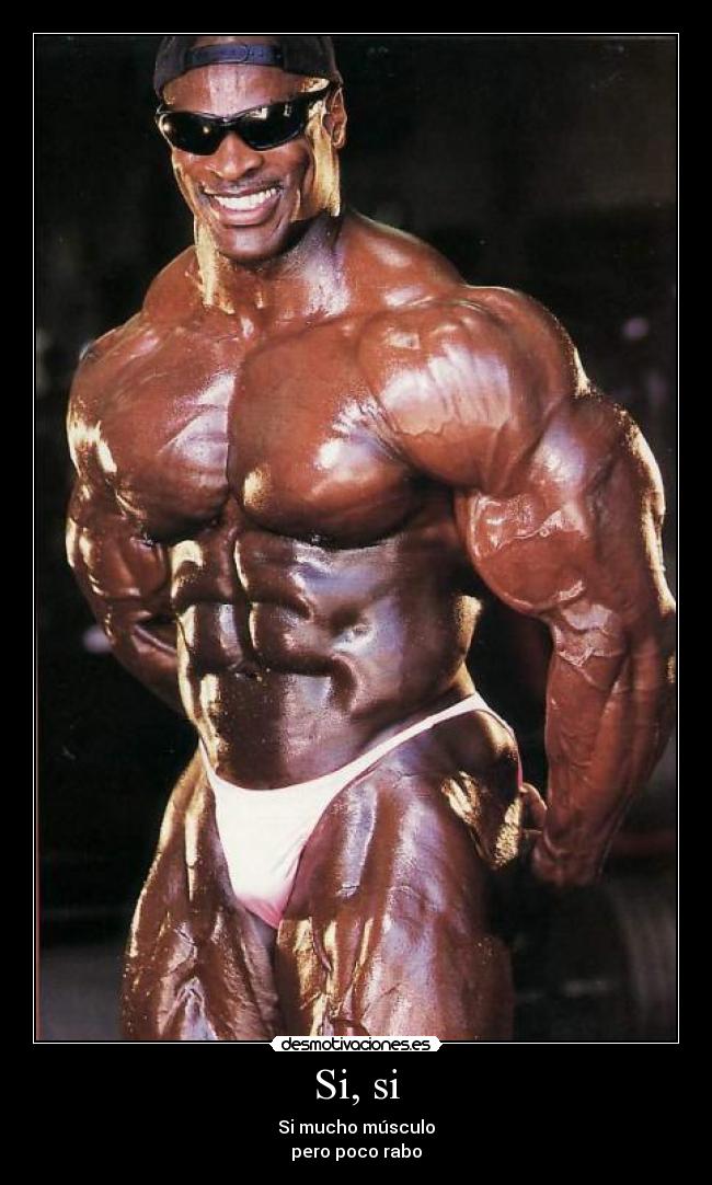 Si, si - Si mucho músculo
pero poco rabo