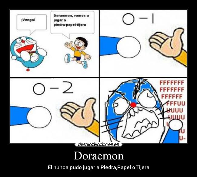 Doraemon - Él nunca pudo jugar a Piedra,Papel o Tijera
