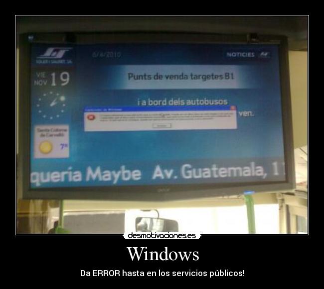 Windows - Da ERROR hasta en los servicios públicos!