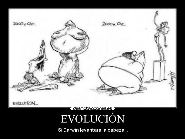 carteles evolucion darwin estatua desmotivaciones
