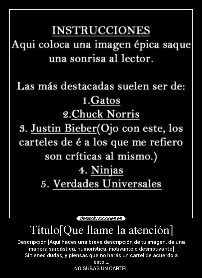 carteles ekatiia instrucciones cartel titulo descripcion dudas desmotivante motivante humor sarcasmo cartel desmotivaciones