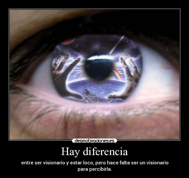Hay diferencia - entre ser visionario y estar loco, pero hace falta ser un visionario para percibirla.