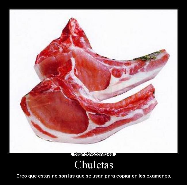 Chuletas - Creo que estas no son las que se usan para copiar en los examenes.