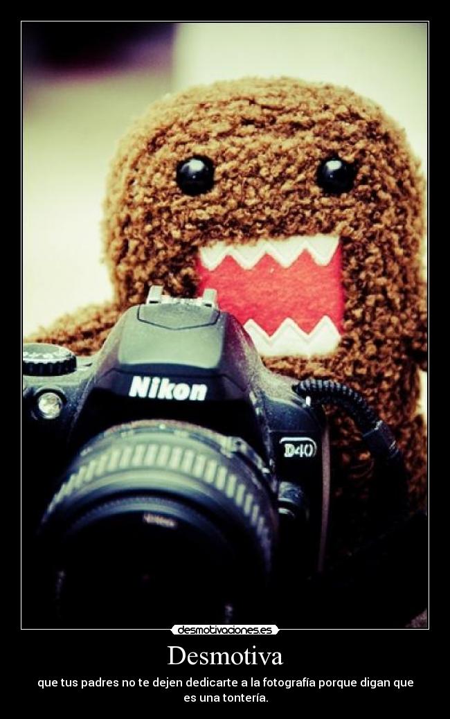 Desmotiva - que tus padres no te dejen dedicarte a la fotografía porque digan que es una tontería.
