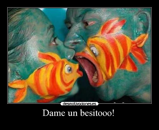 carteles pez beso pintura facial desmotivaciones