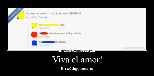 Viva el amor! - En código binario