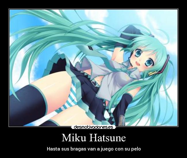 carteles miku hatsune bragas moe vocaloid musica azul desmotivaciones