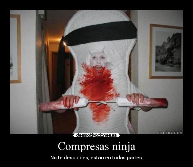 carteles compresas ninja desmotivaciones