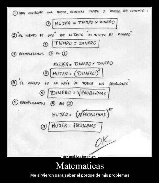 carteles matematicas mujer desmotivaciones