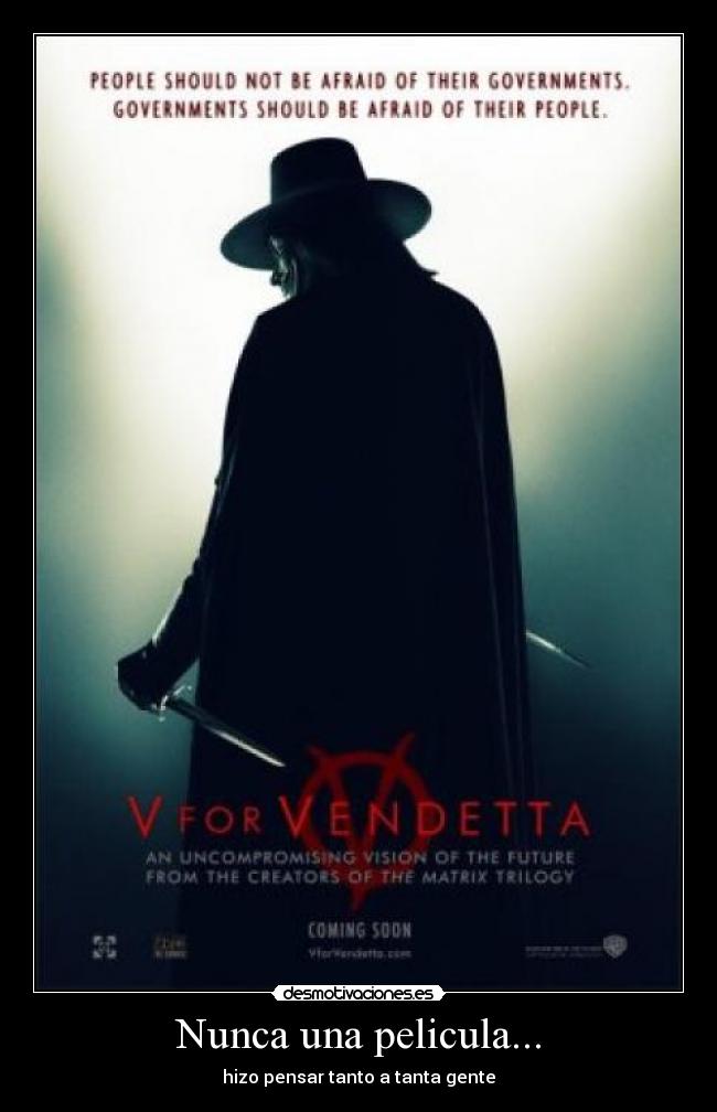 Nunca una pelicula... - hizo pensar tanto a tanta gente