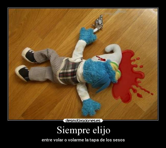 Siempre elijo - entre volar o volarme la tapa de los sesos