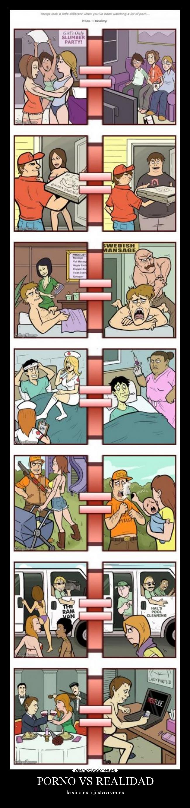 PORNO VS REALIDAD - la vida es injusta a veces