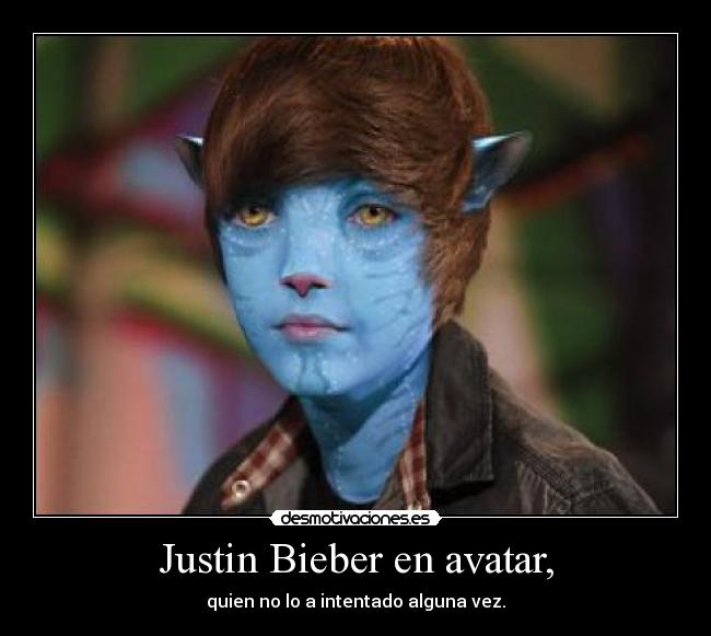 Justin Bieber en avatar, - quien no lo a intentado alguna vez.