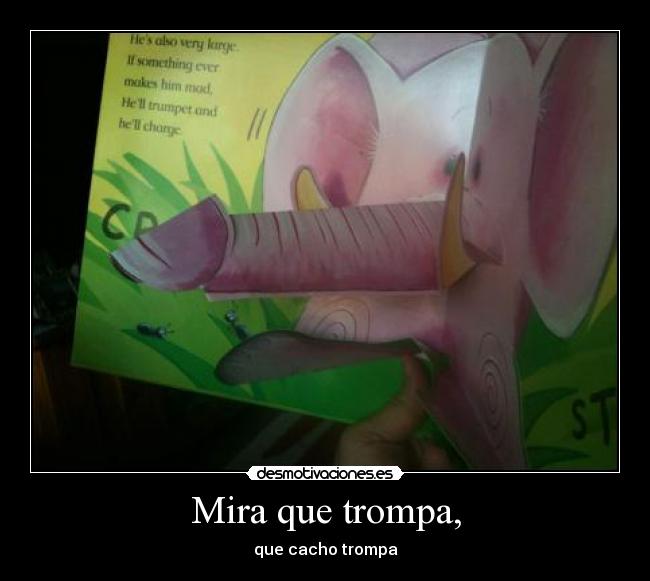 Mira que trompa, - que cacho trompa