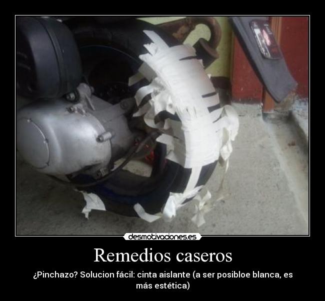 Remedios caseros - ¿Pinchazo? Solucion fácil: cinta aislante (a ser posibloe blanca, es más estética)