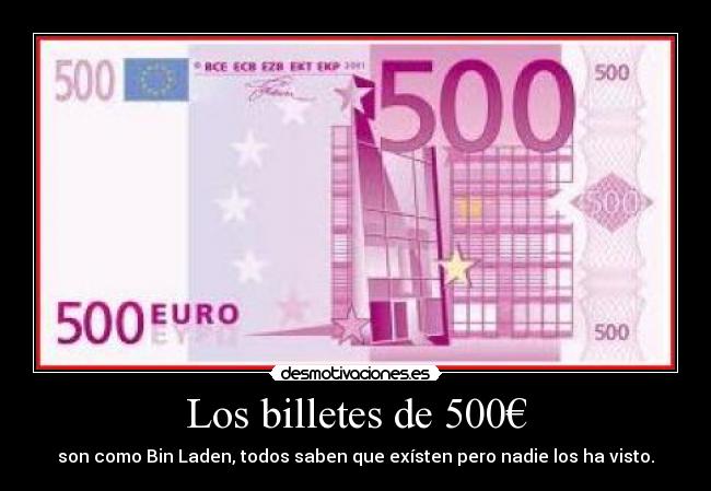 Los billetes de 500€ -
