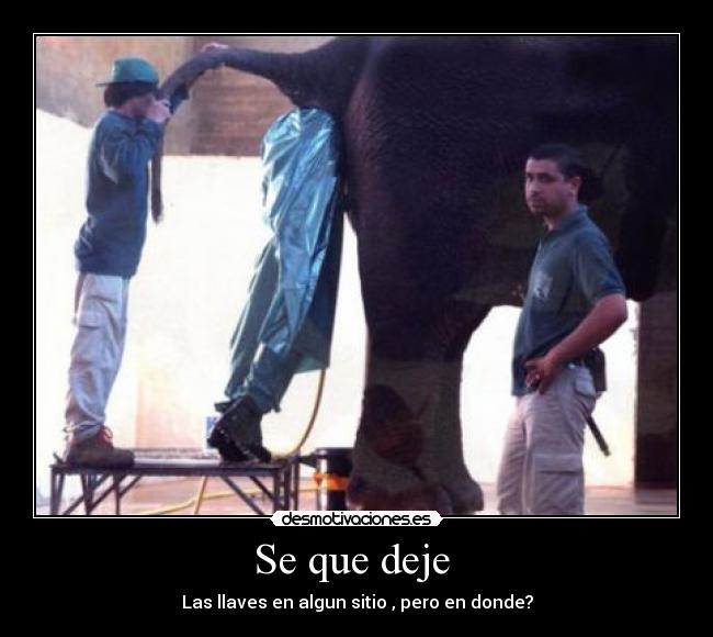 Se que deje  - Las llaves en algun sitio , pero en donde?