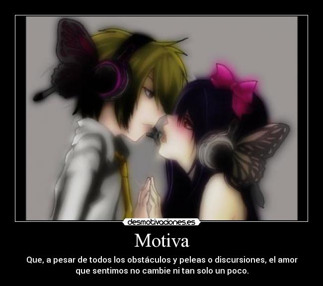 carteles amor anime magnet vocaloid pareja obstaculos permanecer desmotivaciones