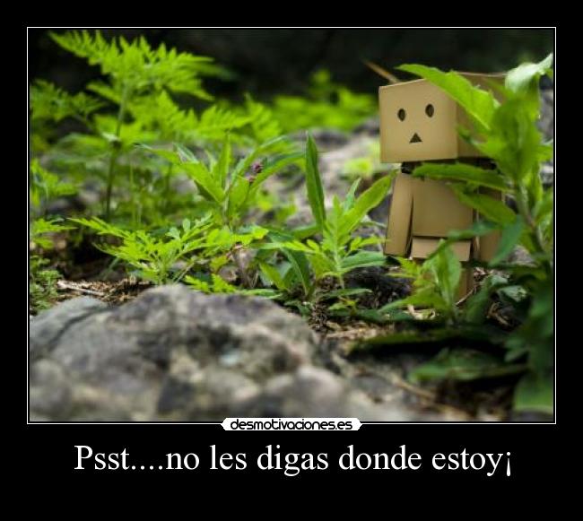 Psst....no les digas donde estoy¡ -