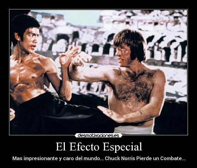 El Efecto Especial - Mas impresionante y caro del mundo... Chuck Norris Pierde un Combate...