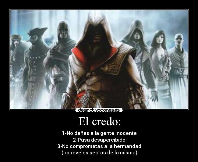 carteles credo assassins creed desmotivaciones