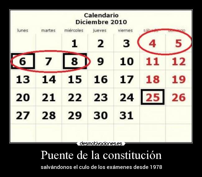 Puente de la constitución - salvándonos el culo de los exámenes desde 1978