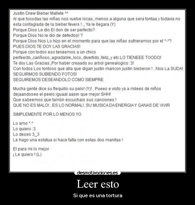 Leer esto - Si que es una tortura