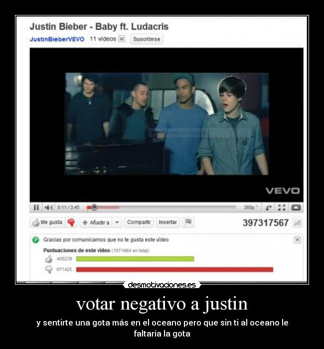 carteles justin bieber aby youtube negativo teresa calcuta desmotivaciones