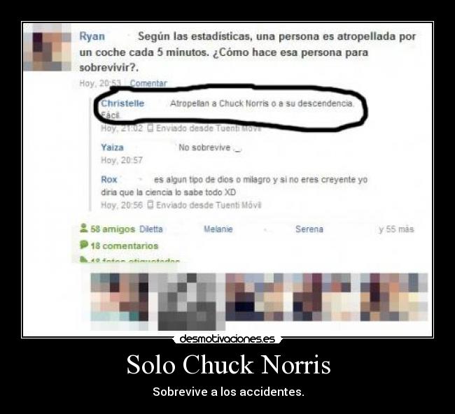 Solo Chuck Norris - Sobrevive a los accidentes.