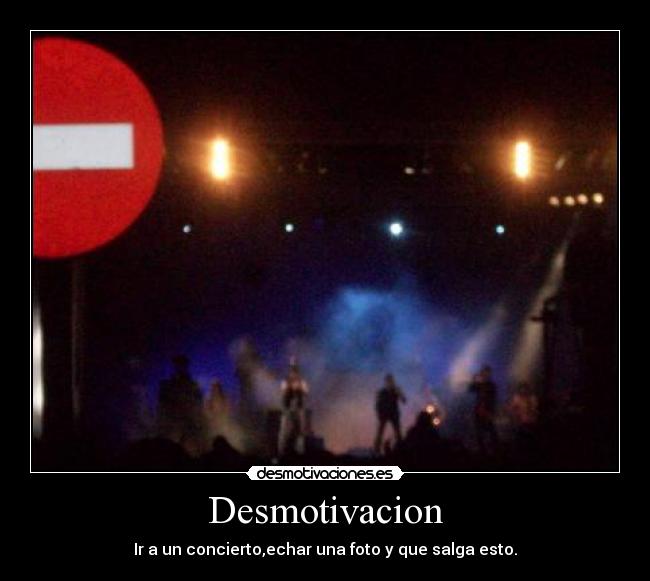 Desmotivacion - Ir a un concierto,echar una foto y que salga esto.