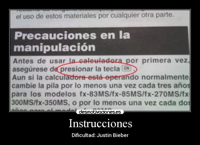 carteles instrucciones justin bieber desmotivaciones